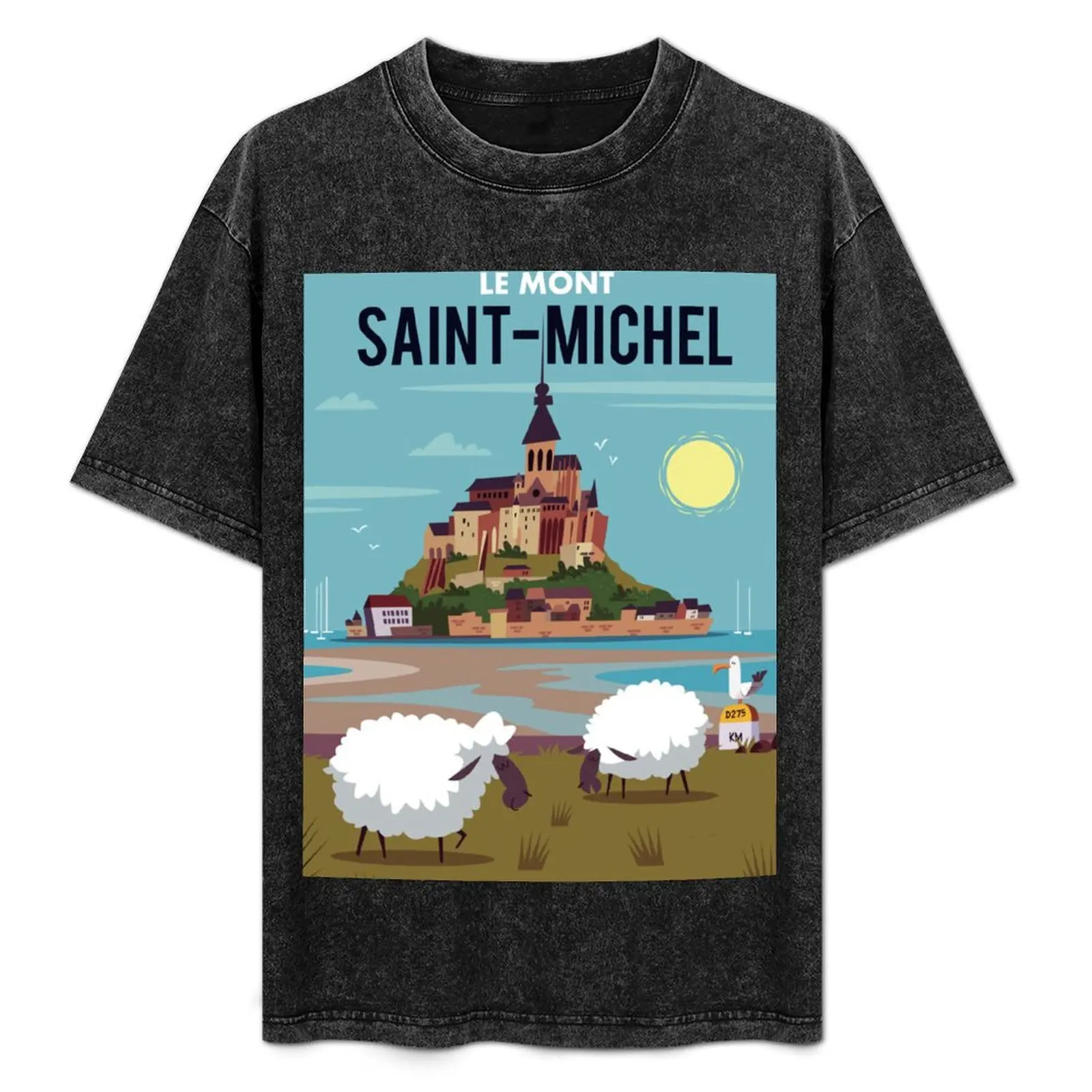 

Le Mont Saint Michel poster T-Shirt Large Size Short Sleeve T-Shirt