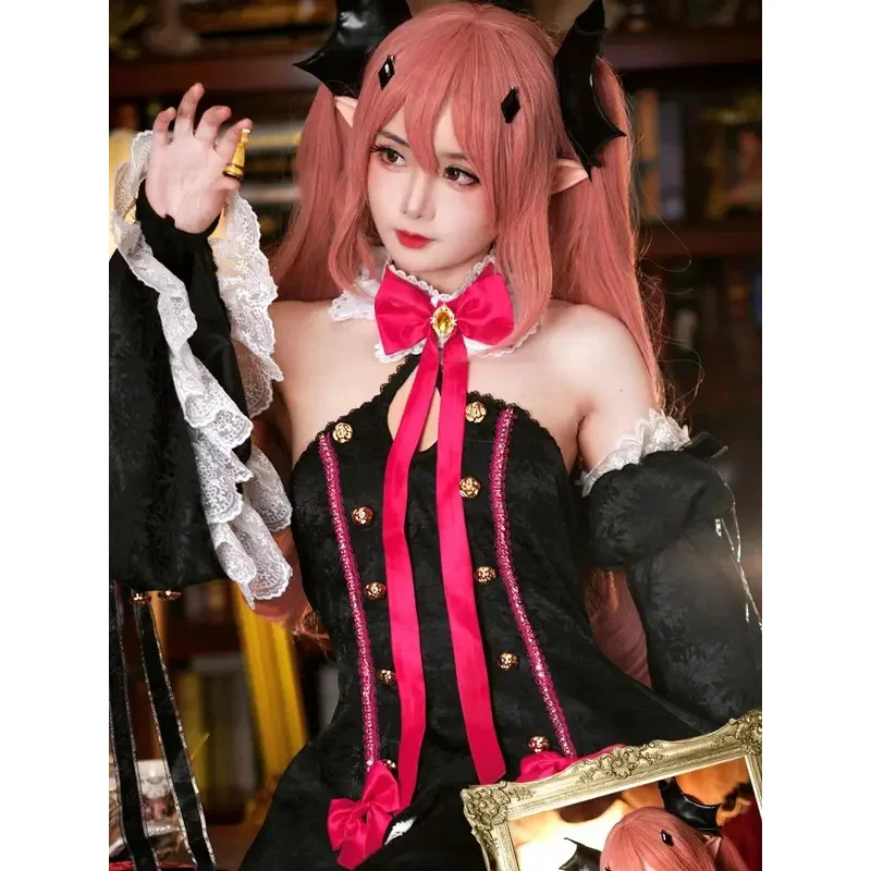 ชุดคอสเพลย์ CyAnime Krul Tepes สำหรับงาน Comic Con Seraph Of The End ชุดคอสเพลย์ Krul Tepes พร้อมวิกผมสวยหรูสำหรับงานปาร์ตี้ฮาโลวีนสำหรับผู้หญิง
