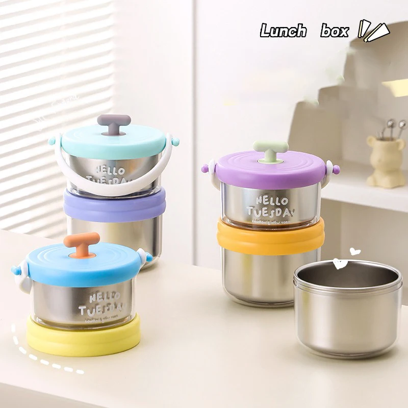 Doppelschichtige Lunchbox aus Edelstahl, Suppenbecher, Frühstück, Hafer, Kongee-Tasse, Büroangestellter, tragbarer isolierter Suppen-Thermosbehälter