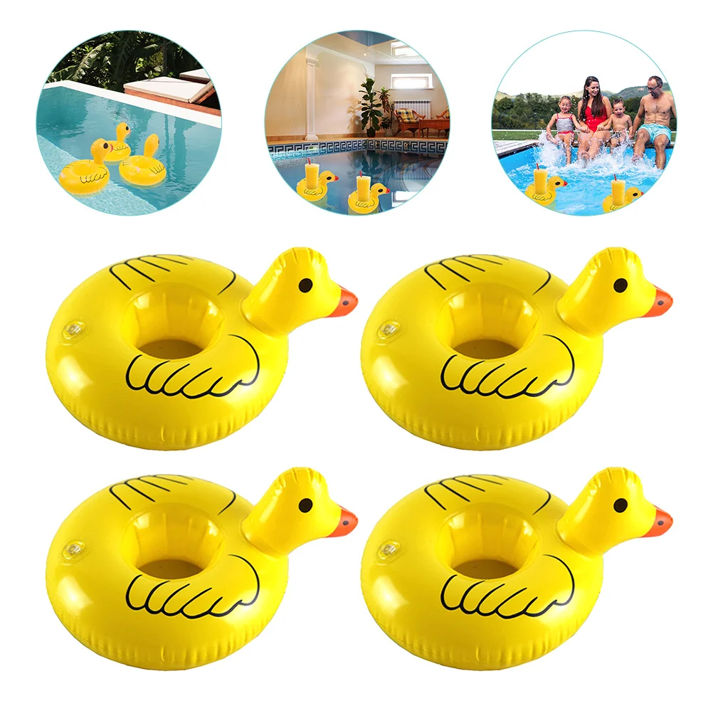 4 Pcs Water Inflatable Cup Holder Floties Pool Coasters Beverage Woman Drink Floats