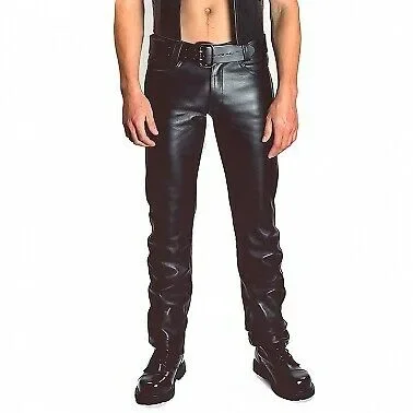 Fashion men\'s leather pants locomotive punk style pants for men winter mens clothes plus size mens pants