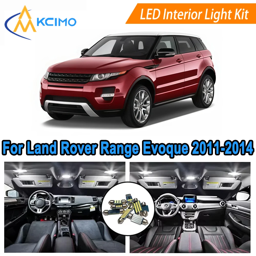 

Interior Lights For Land Rover Range Rover Evoque L538 (2011-2014) Brighter LED Bulbs Map Dome Door White/Blue Lights Kit 6000K