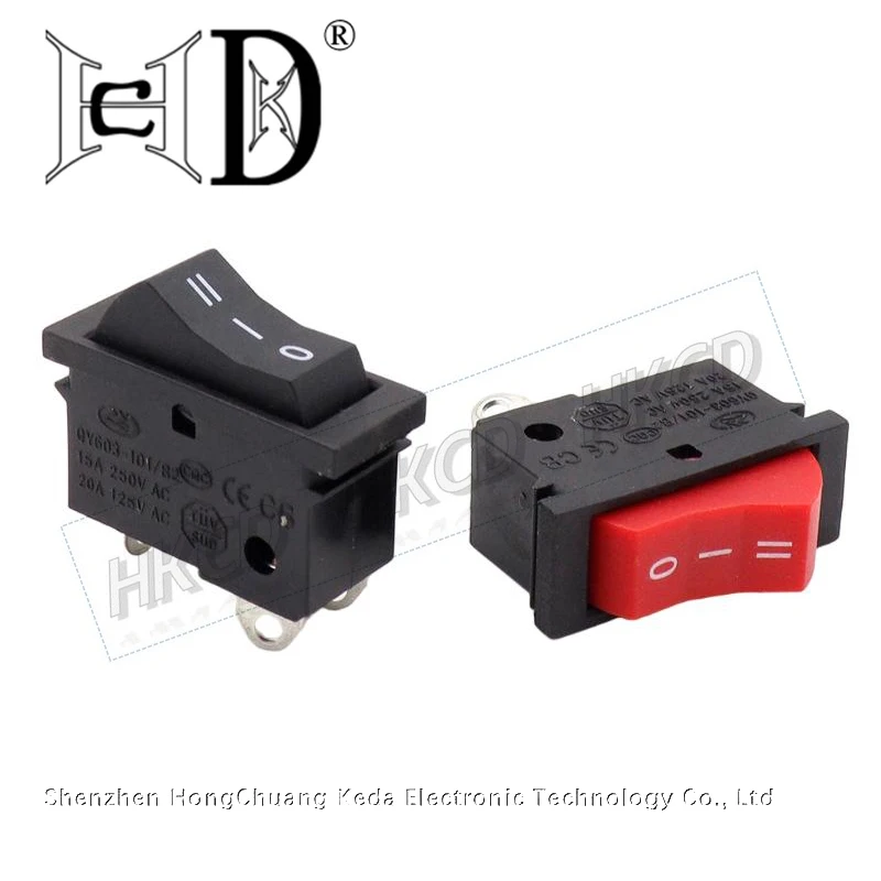 2pcs 3 Gear Toggle Type Switch Black Red Button On Off For Hair Dryer DIY Electric Hot Water Bottle Heater Accessories