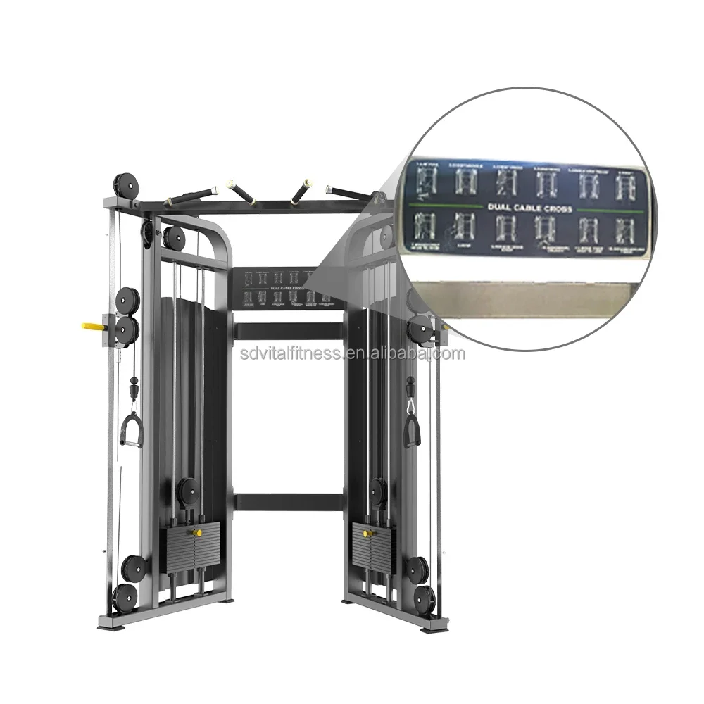 

Commercial Indoor Gym Dual Pulley Cable Multi-Functional Trainer Pin Load Selection Dezhou Gyms Equipment Functional Trainer