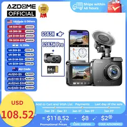 AZDOME Dash Cam GS63H 4K Autocamera Ingebouwde GPS Wi-Fi Auto DVR Upgrade Dashcam G-Sensor Bewegingsdetectie dh Kush Diego Diego Diego Diego Kush Diego