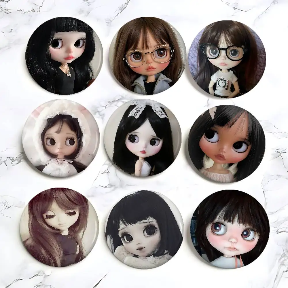 Blythe Doll Badges Tinplate Soft Button Pin Brooch Metal Badge Custom Jewelry Accessories Hat Bag Lapel