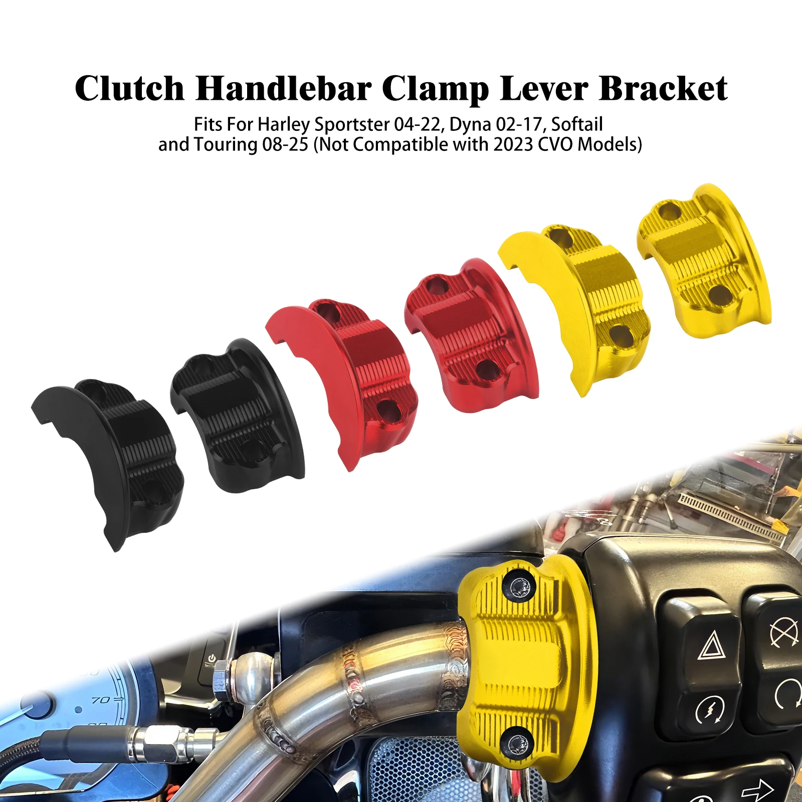 

Motorcycle Handlebar Brake Clutch Clamp Cover Master Cylinder Cap Mount Bracket For Harley Sportster 2004-2022 Softail Touring