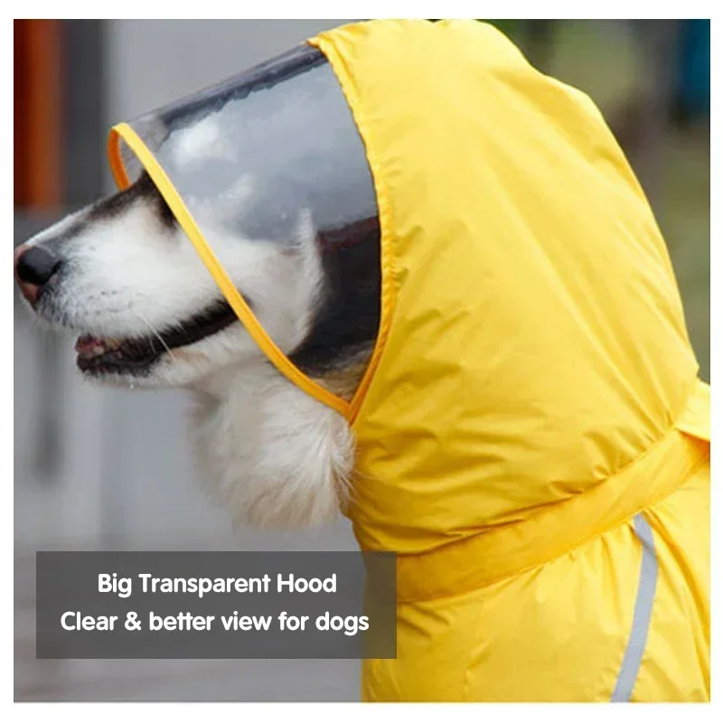 

Removable Jacket For Fully-covered Dog Samoyed Pet S Rain Large Waterproof Clothes Hooded Husky Tail Cover Raincoat With