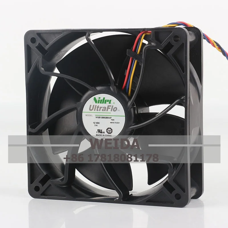 

Вентилятор охлаждения Nidec DC12V 3A AC EC 12038 120X120X38MM 12CM с высоким объемом воздухопотока для серверов и инверторных шкафов, 4-проводной V12E12BS2B5-07