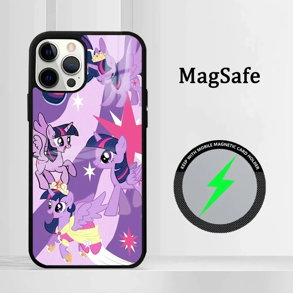 My Little Cartoon P-Pony  Phone Case For iPhone16 15 14 13 12 11 Pro Max Plus Mini Mirror Magnetic Cover