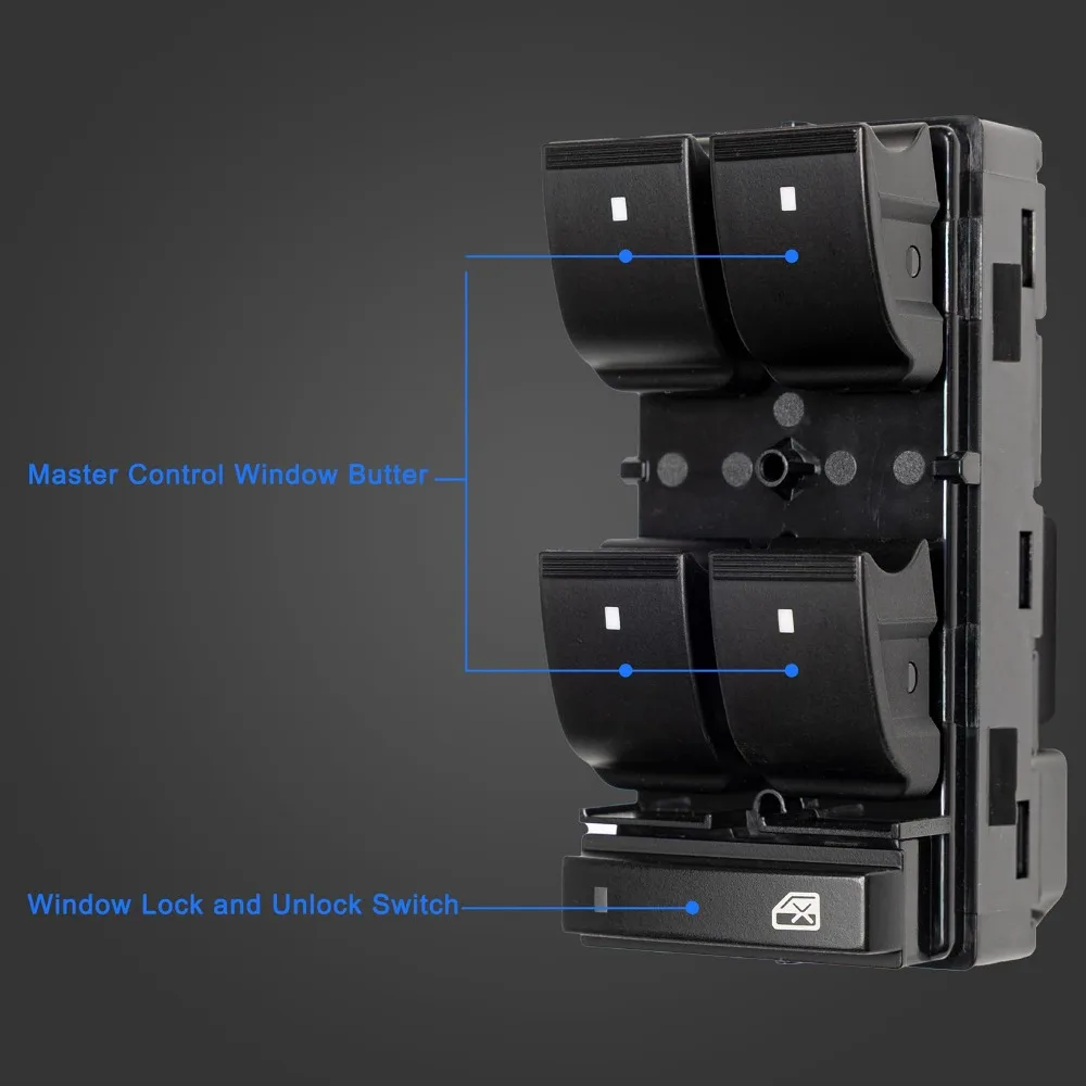 Front Left Power Window Switch for Chevy Silverado GMC Sierra Traverse HHR Yukon Buick Replaces 25789692 20945129 25951963
