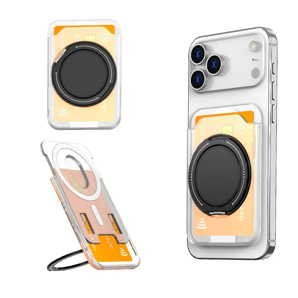 Magnetisches Kartenetui mit 360 drehbarem Ringständer für iPhone 17 Pro Max 16 15 Samsung S25 S26 Ultra Magsafe Hülle – Detail 13