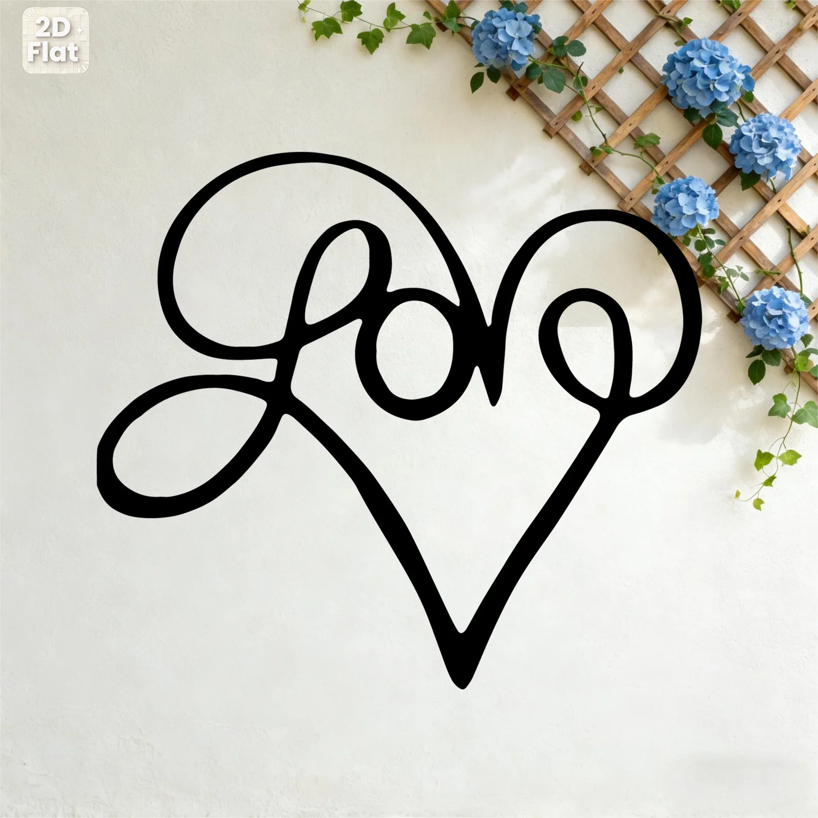 Metal Wall Art Love Heart Cursive Letter O Vintage Iron Rust Resistant Rustic Hanging Romantic Decor for Bedroom Wedding Gift
