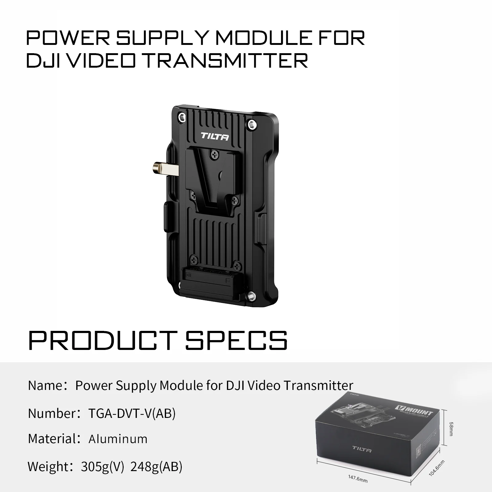 TILTA TGA-DVT Power Supply Module  for DJI Video Transmitter V Mount & Gold Mount