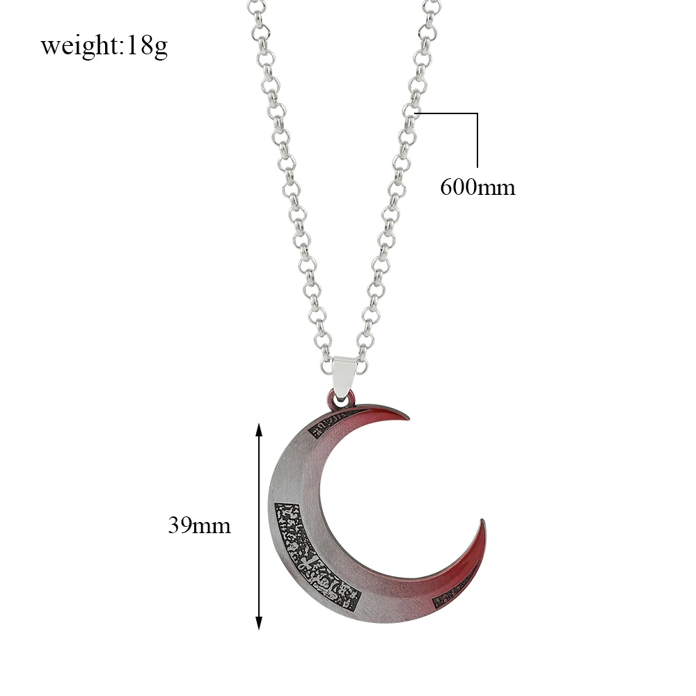 Trend Movie Necklace Superhero Moon Knight Crescent Moon Metal Pendant Neck Chain Collar Fashion Jewelry Accessories Gifts