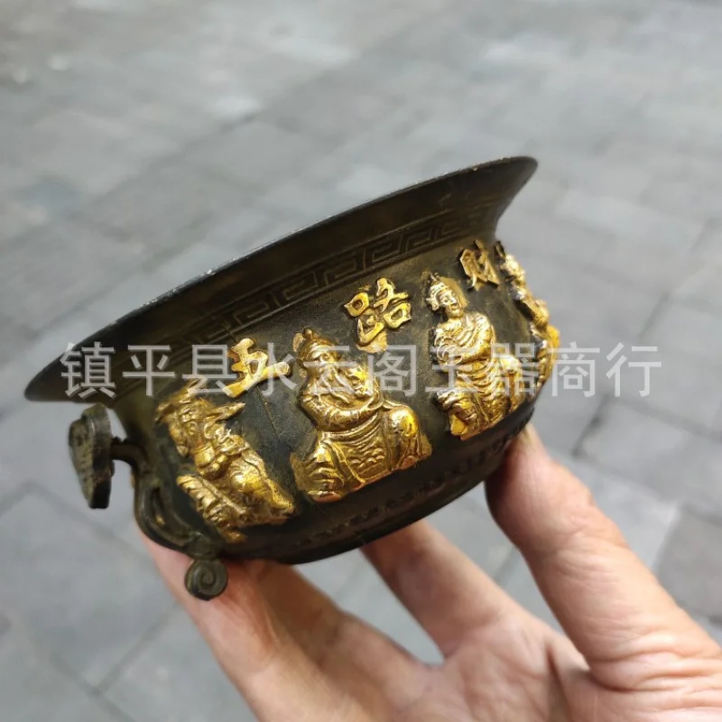 

Live Broadcast Supply Miscellaneous Brass Gilding Incense Burner Five Gods of Wealth Incense Burner for Buddha Incense Incense S