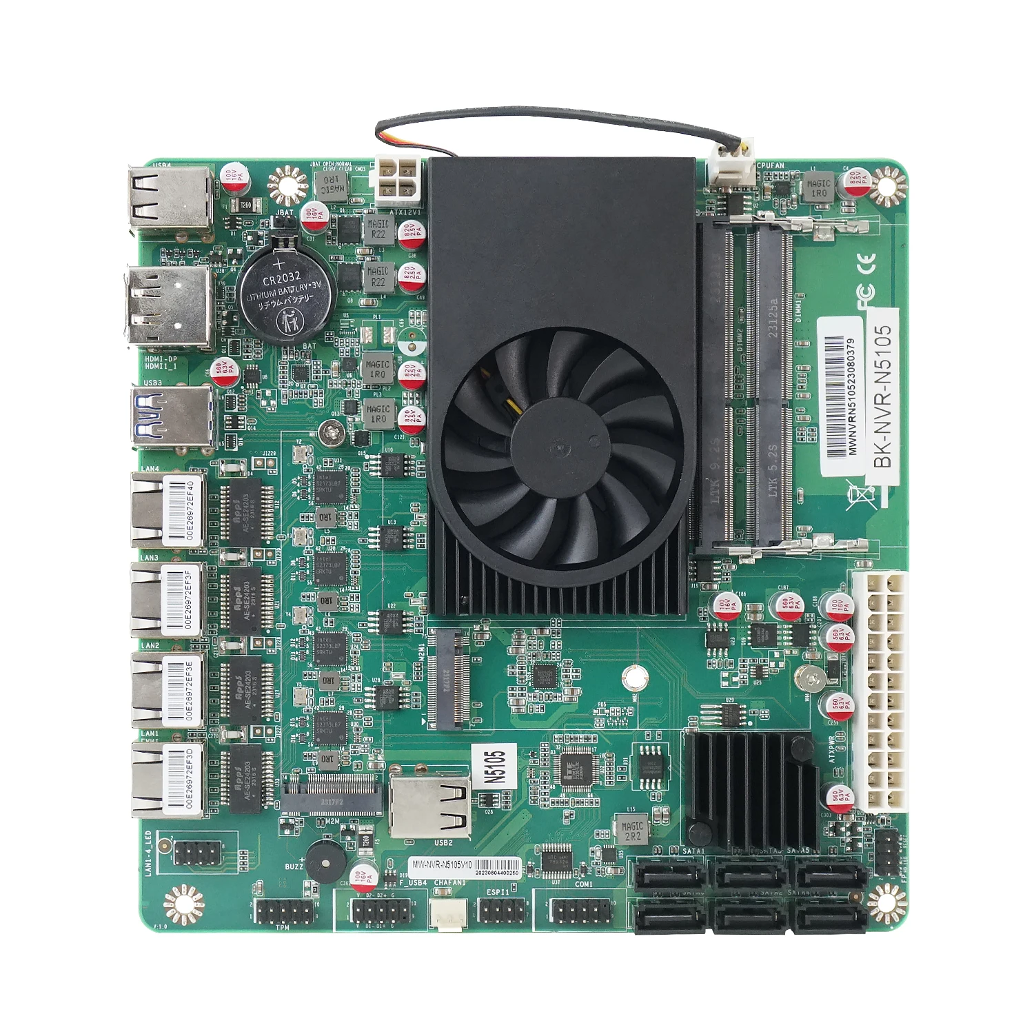 Imagem -02 - Ikuaios-placa-mãe bk Nvr N5105 Mini Itx para Truenas Proxmox Openmedia 4lan 2.5g 2x2.4 6x Sata Jmb585 Casa Comercial