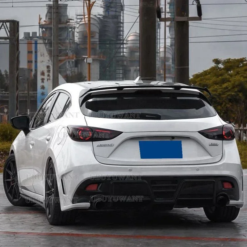 For Mazda 3 Hatchback CAR Spoiler Wing Car Rear Window Rear Lip Tail Fin Accessories Mazda3 2014-2019
