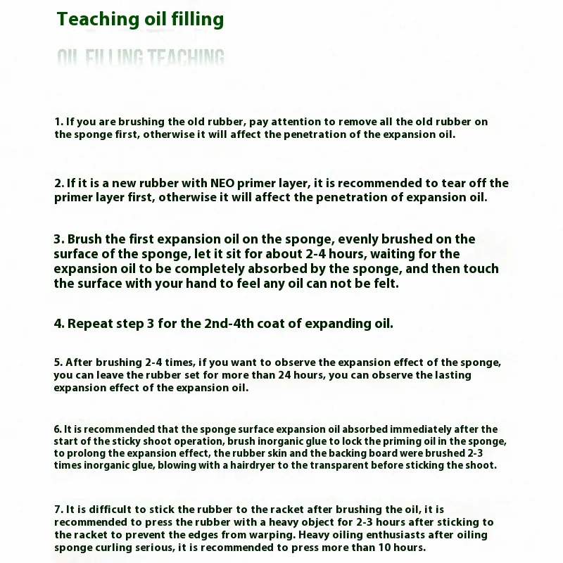 50ml Tafeltennisboosterolie voor het vergroten van de elasticiteit van rubberen spons Tafeltennisrubber Oplosbaarheid Booster Uitbreidingsolie
