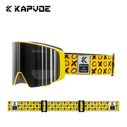 Winter Kapvoe Anti-Fog Mask for Men Ski Goggle UV400 Protection Snow Glasses Photochromic Snowboard Women Eyewear Kit Snowmobile