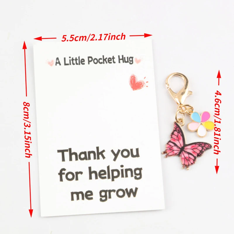 3/6pcs Fashionable and Charming Butterfly Keychain Series Card with pockets for expressing gratitude Actively support gifts Enco