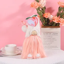 Summer Peach Standing Doll Cute Faceless Doll Rudolf Forest Elderly Elf Showcase Desktop Decoration Ornament