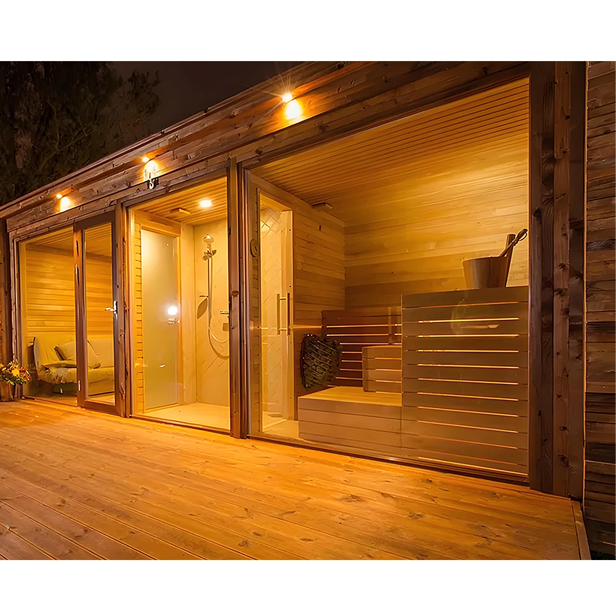 Wooden Outdoor Steam Room and Cabin Sauna House With Stove Sauna Heater