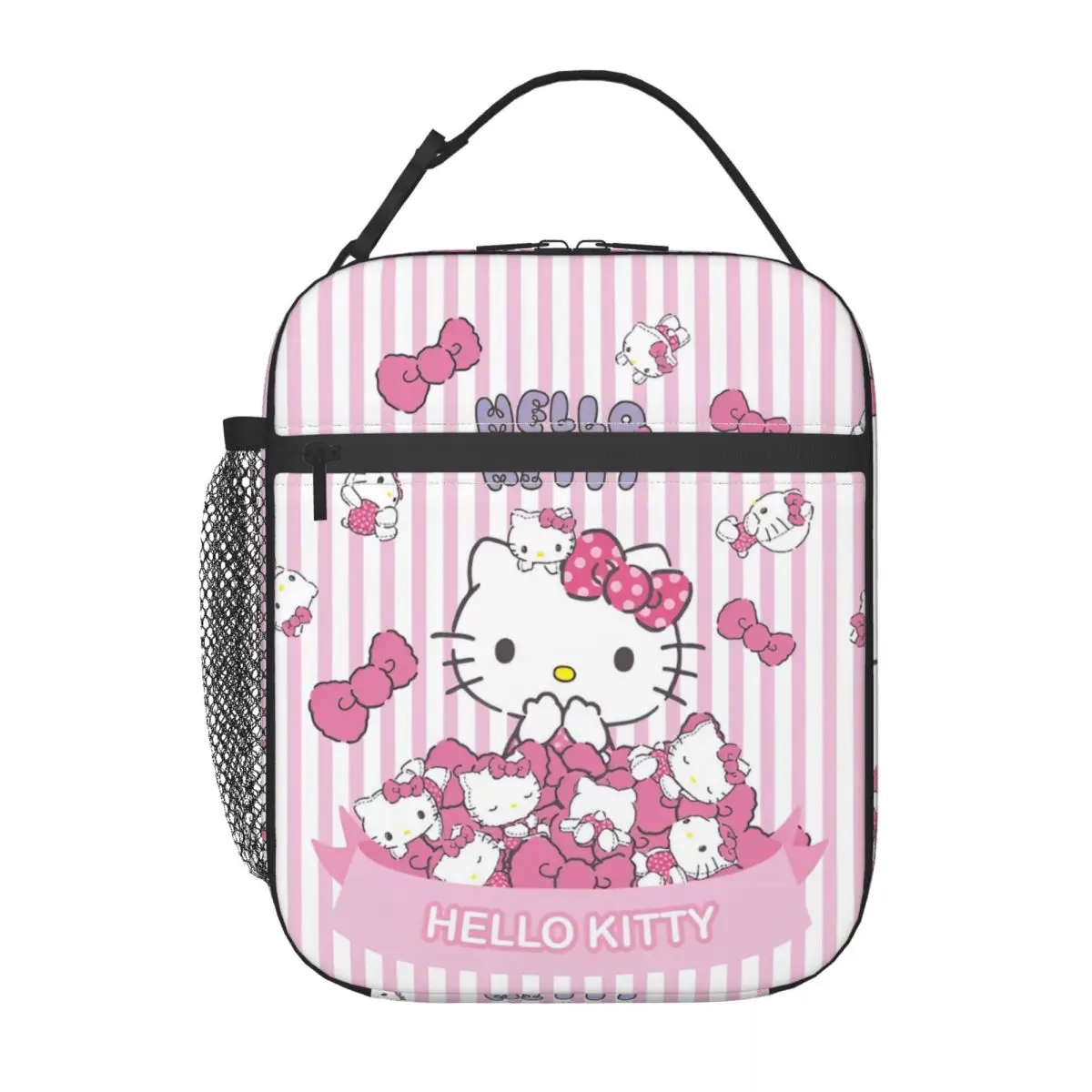 Pink Hello Kitty Cats Cartoon Insulated Lunch Bags Storage Food Box Portable Thermal Cooler Lunch Boxes For Work