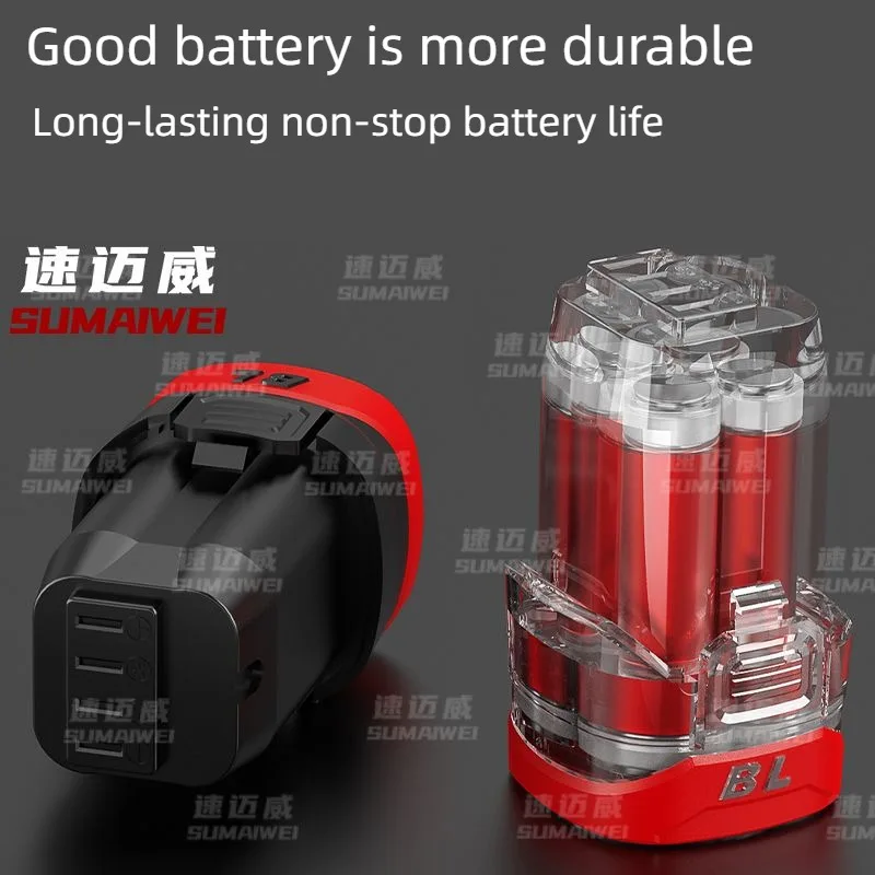 SUMAIWEI Brushless Cordless Electric Drill Impact Drill with Metal Ratchet Chuck Hand Electric Screwdriver for Household Use