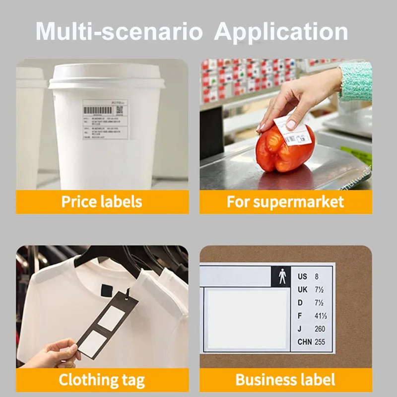 الأبيض الحراري بطاقة لاصقة 30/40 مللي متر عرض ذاتية اللصق لفة تسميات ورقة القماش سعر الباركود العلامة للطابعة Phomemo M220 M110 #6