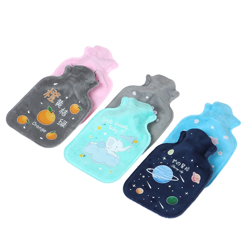 Tummy Warmers Hot Water Bottle Rubber Bag Cute Cartoon Warm Relaxing Safe Heat Cold Large Plush Cloth Hot Water Bag