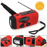 Solar Hand Crank Multifunctional Radio 2000mAh USB  FM AM WB NOAA Weather Radio Charging Emergency LED Flashlight Power Ban