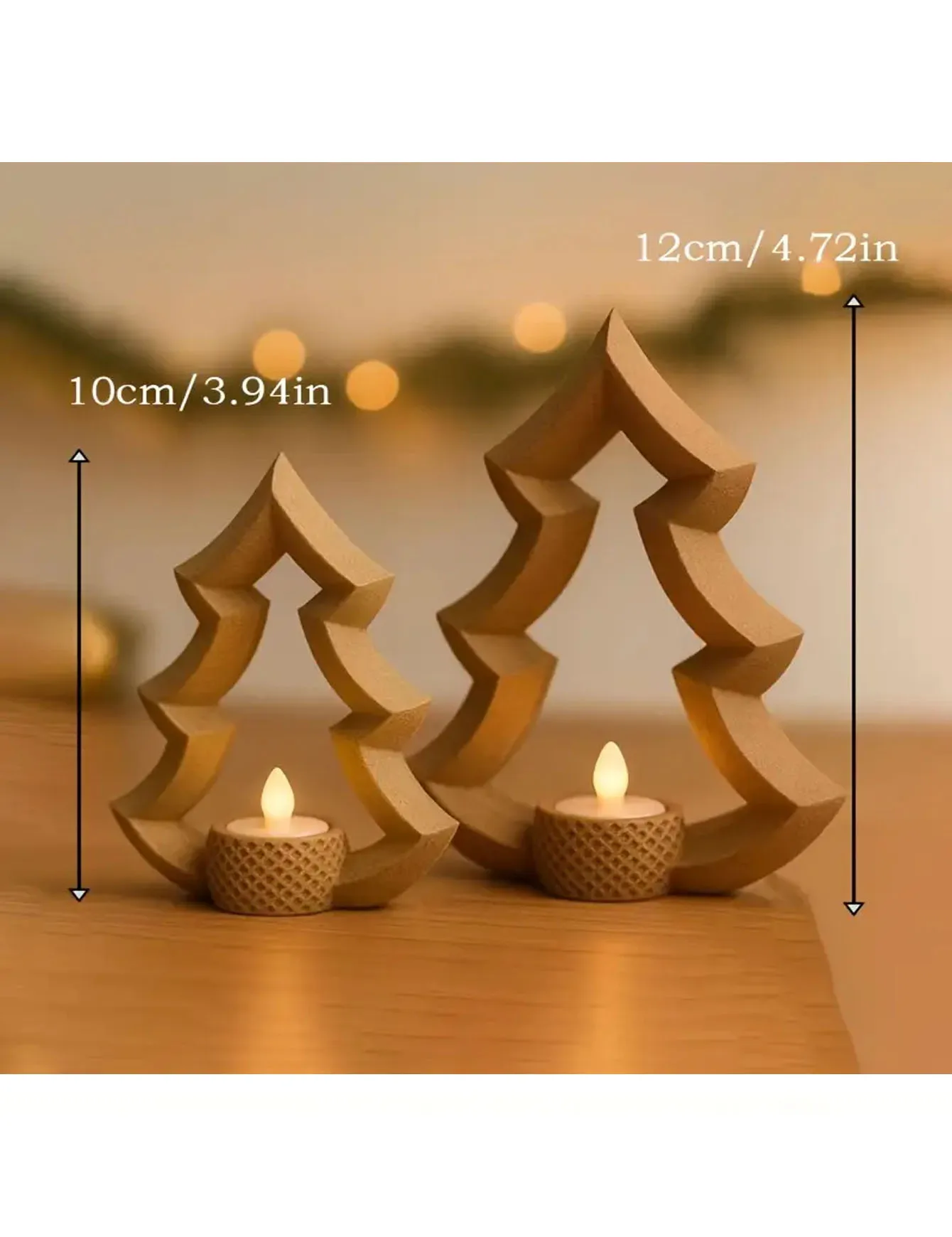 3D printed small tree shaped candlestick, desktop decoration for Christmas and New Year, wedding and birthday decorations