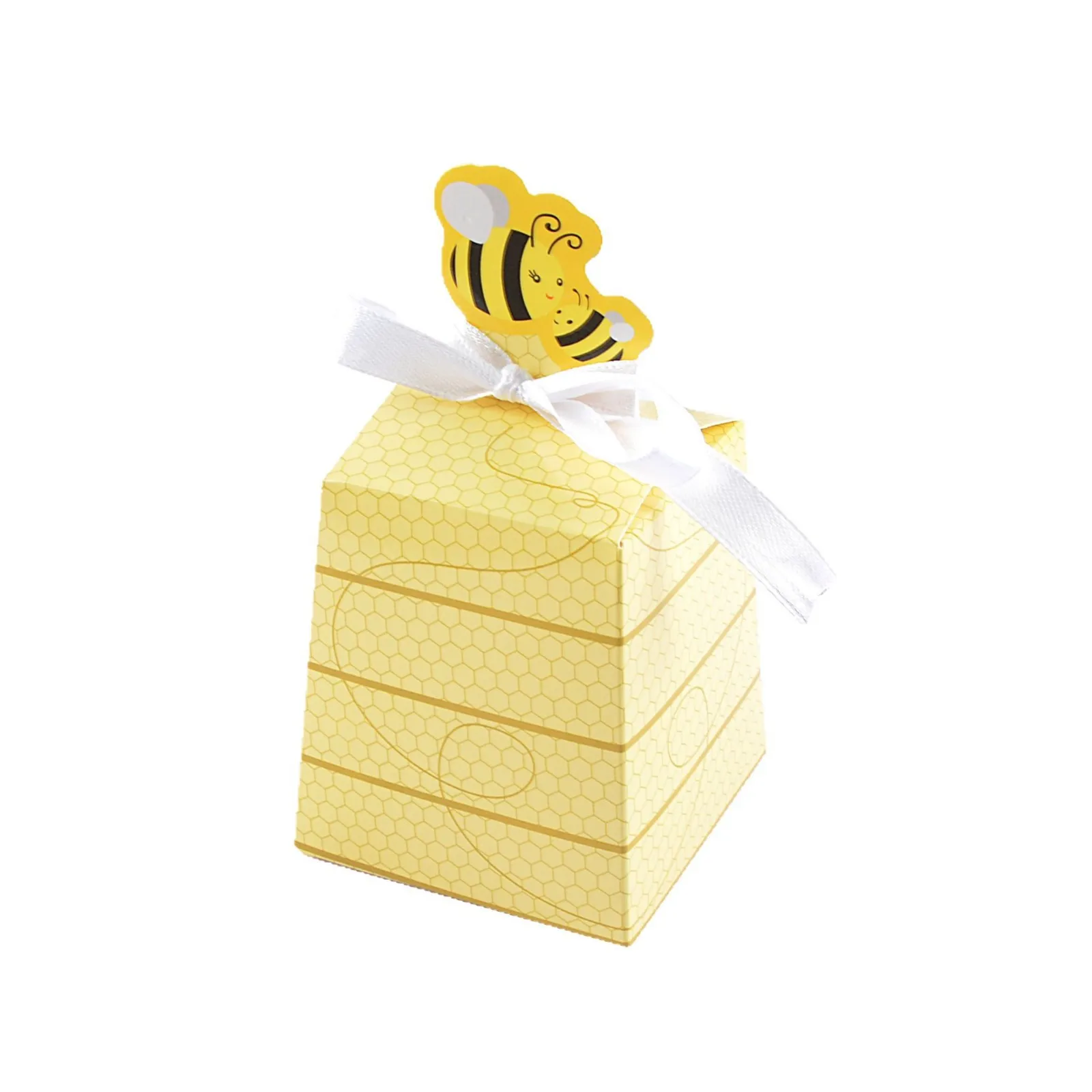 10/20 stücke Bee Papier Candy Boxen Geschenke Box Mit Bändern Für Kind Biene Geburtstag Geschenk Verpackung Box Baby Dusche hochzeit Party Liefert – Detail 10