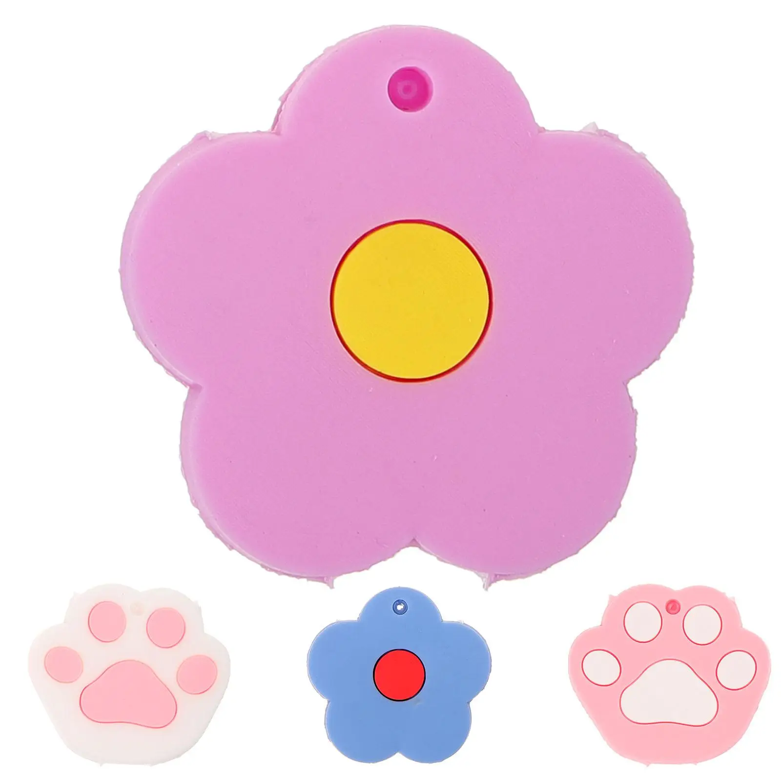 4 Pcs Cute Cartoon Animal Silicone Protective Cover Key Chain Student Keychain Pendant Set 4pc Tabs Accessories Soft Rubber