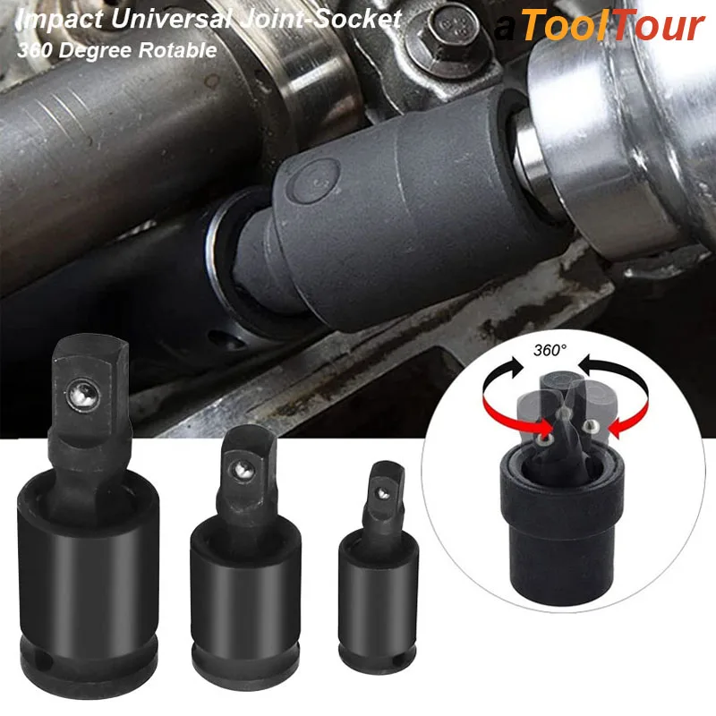 360 Degree Impact Universal Joint-Socket Swivel Knuckle Joint Air Wobble Socket Adapter Extension Electric Wrench 1/2 3/8 1/4