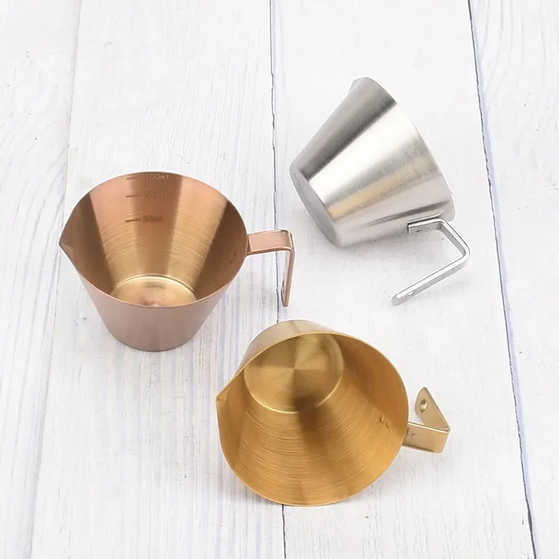 

304 Stainless Steel Espresso Measuring Cup with Scale Coffee Milk Pitcher Jugs Barista Shot Cups Tools Home Kitchen Accessories