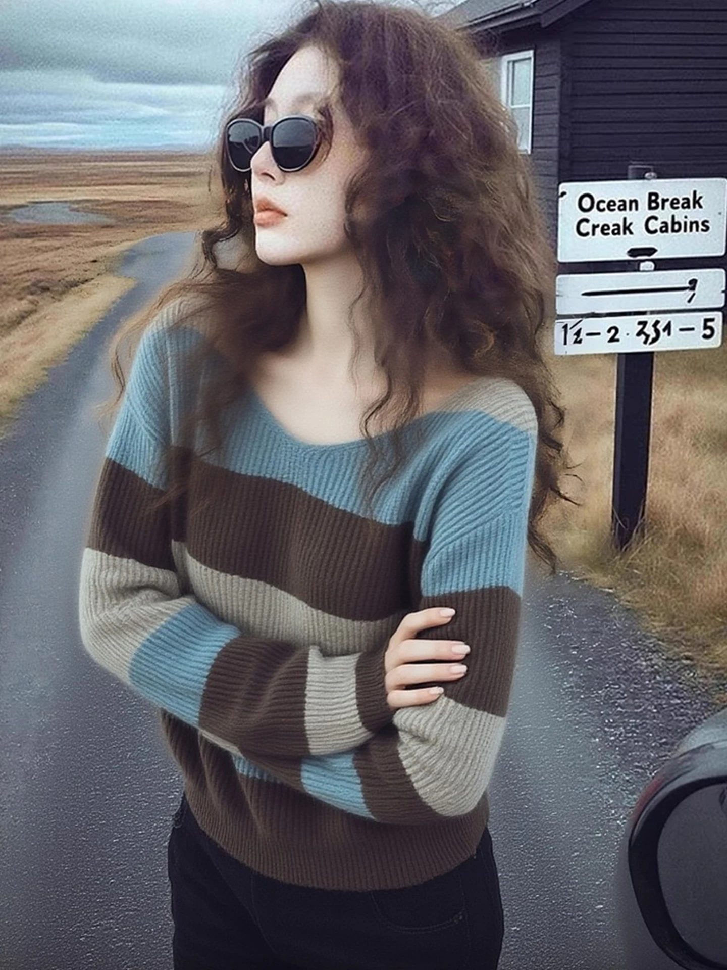 

Laid-back Color Block Knitwear Soft Long Sleeve Women's Casual Fashion Base Shirt Spring 2026 Elegant Comfortable Cashmere Sw...