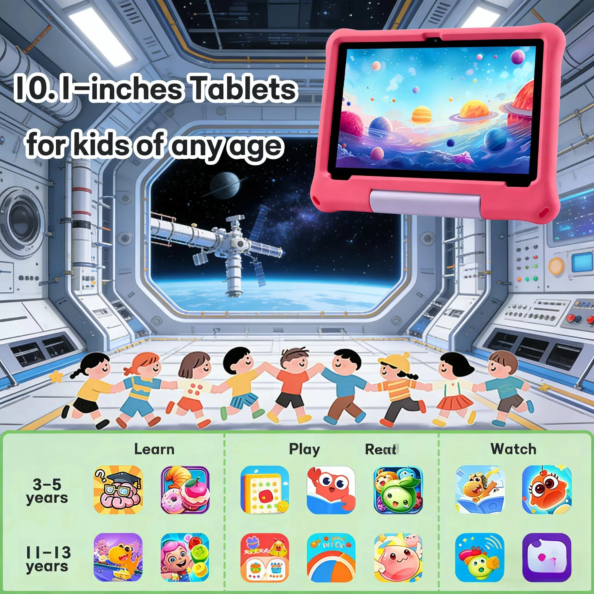 Paitanry CH10 Plus Android 16 Kids Tablet 10 inch 5000Mah Octa-core 8GB (3+5GB) RAM 32GB ROM Learning Children's Tablet PC