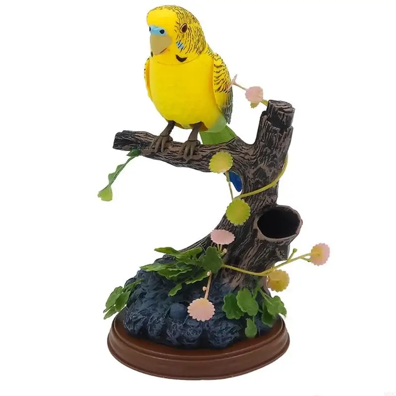 Talking Parrot Toy Electronic Parakeet Repeating Chirping Bird with Office Home Decor Pronunciation for Kids Gifts