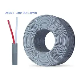 AWG 2464 OD3.0mm Grey 2 Core copper clad steel Copper wire 3.0mm OD 2464 sheath Cable Factory High quality