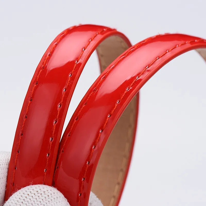 Neuer Tropföl-Pflaumenblüten-Lackleder-Gürtel für Damen, vielseitiger dekorativer kleiner Gürtel, koreanische Edition, dekorativer Kleider-Accessoire-Gürtel – Detail 5