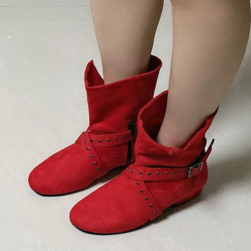 Wedopus Customized Heel Women\'s Line Dance Short Boots Lace Up Booties Burgundy Salsa Latin Dance Shoes Country Dance Boots