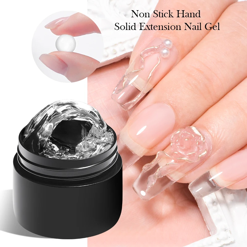 Gel de Uñas Transparente Antiadherente para Extensión de Uñas, Gel UV/LED para Modelar/Esculpir/Tallar en 3D, Gel Duro Lácteo para Manicura DIY