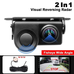 Parking Assistant System Waterproof 170°Radar Detector Sensor2in1 Sound Alarm Car Reverse Backup Rear View Camera Night Vision