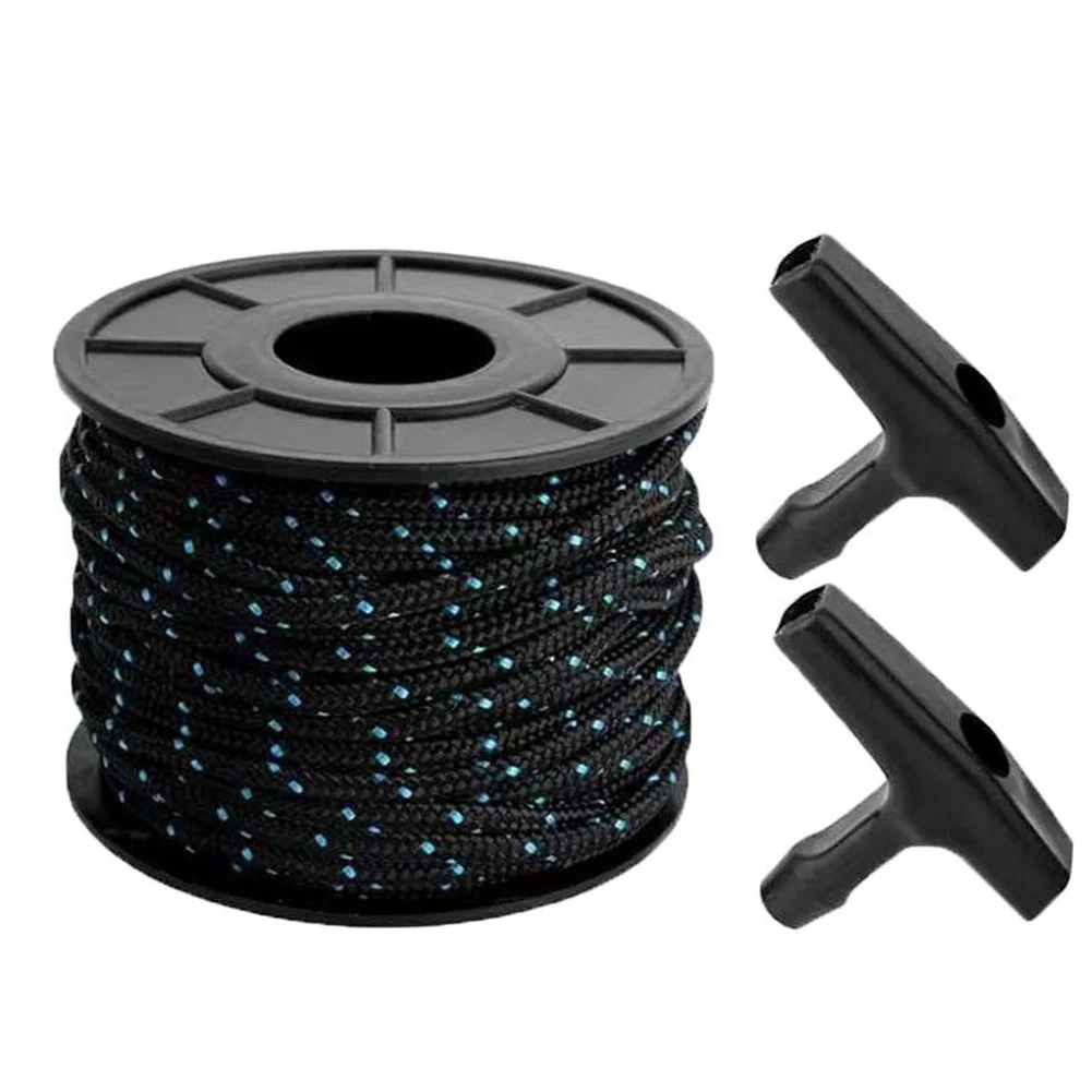 5mm 100ft Starter Pull Cord Recoil Rope With Handles For Lawn Mowers Chainsaws Grass Cutting Tools And Brush Tools Garden Tool