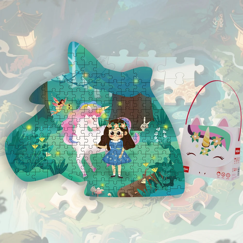 يونيكورن لغز الكرتون الفتيات الأميرة بازل قطع Diy بها بنفسك الطفل غير النظامية بازل على شكل حيوانات ألعاب تعليمية لعب هدايا عيد الميلاد للأطفال