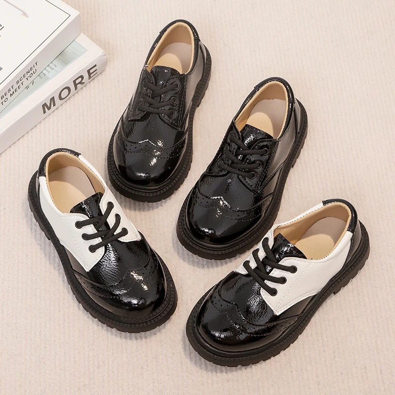 

2025 Children Simple Comfortable and Popular Patent Leather Shoes Spring Autumn Girls Boys School Uniform Kids Shoes