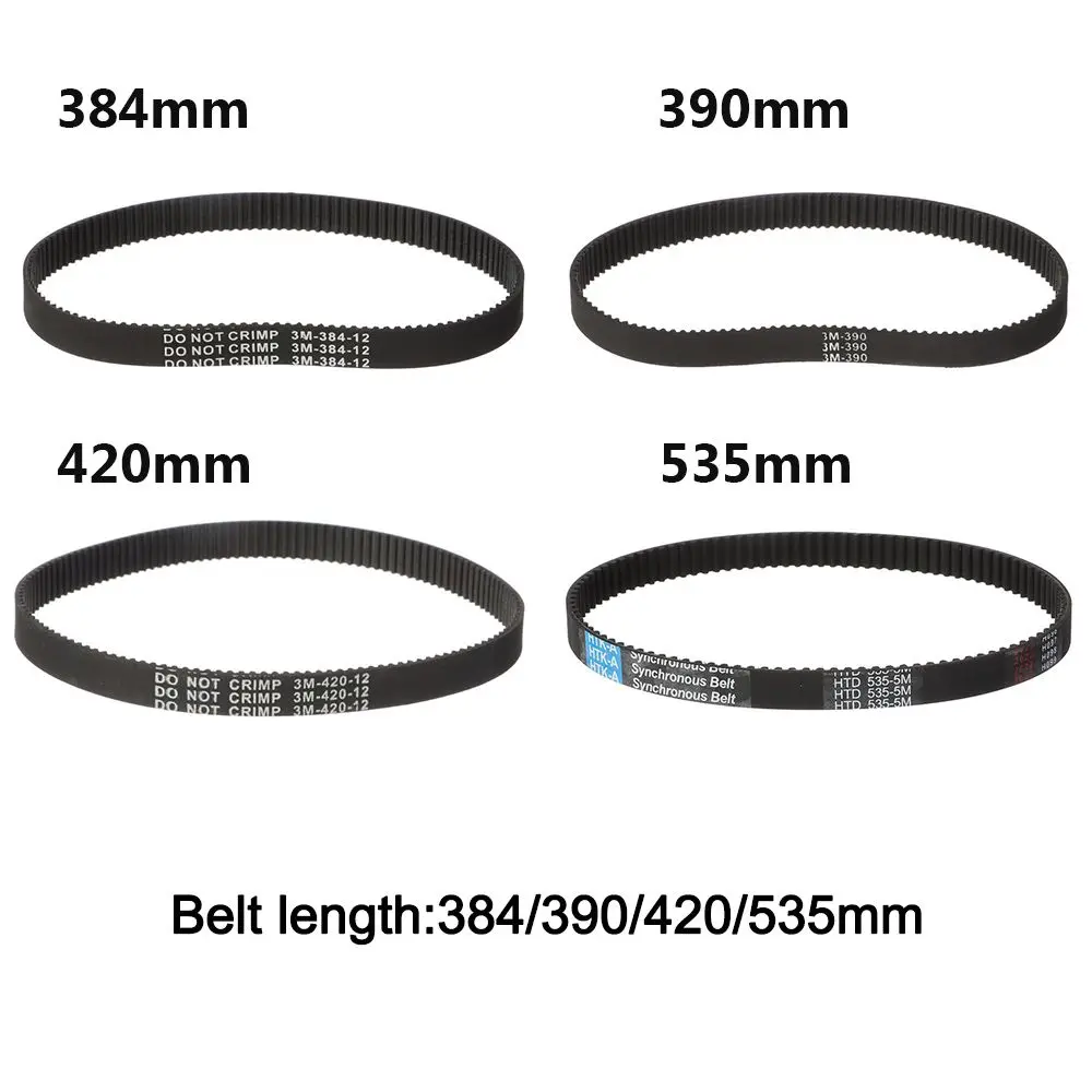 Black E-scooter Hoverboard Parts HTD 3m-384-12 Drive Stripe Rubber Transmission Belt Electric Scooter Belt Timing Belts