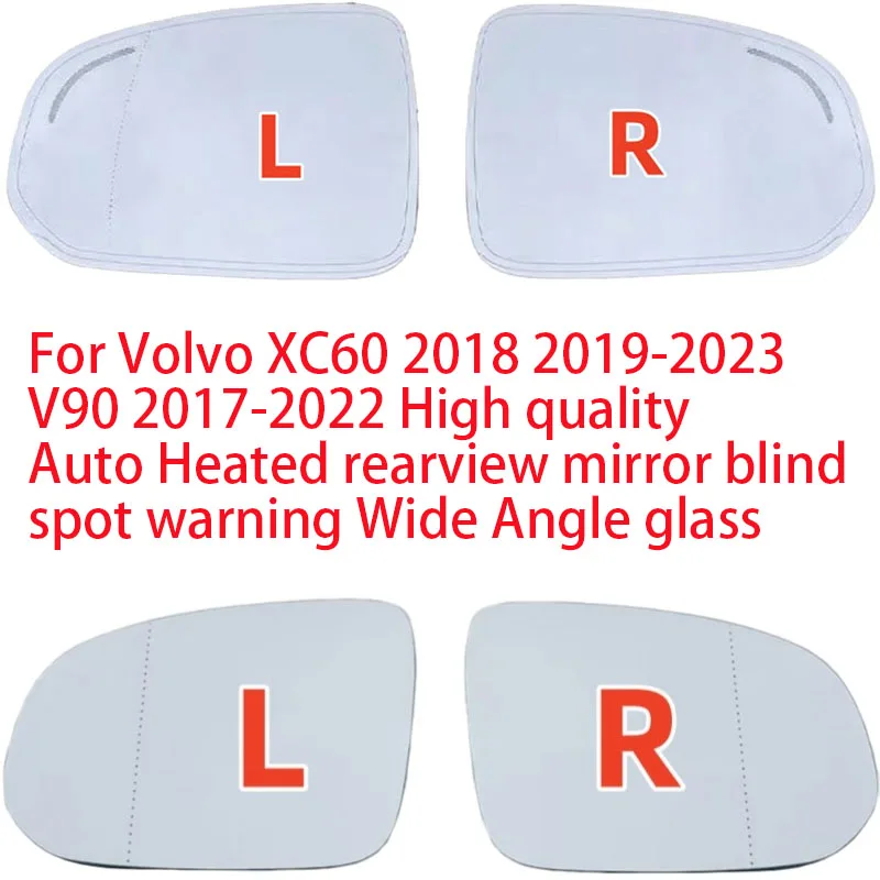 

Для Volvo XC60 2018-2023, V90 2017-2022: Высококачественное автомобильное зеркало заднего вида с подогревом, предупреждением о слепых зонах и широкоугольным стеклом